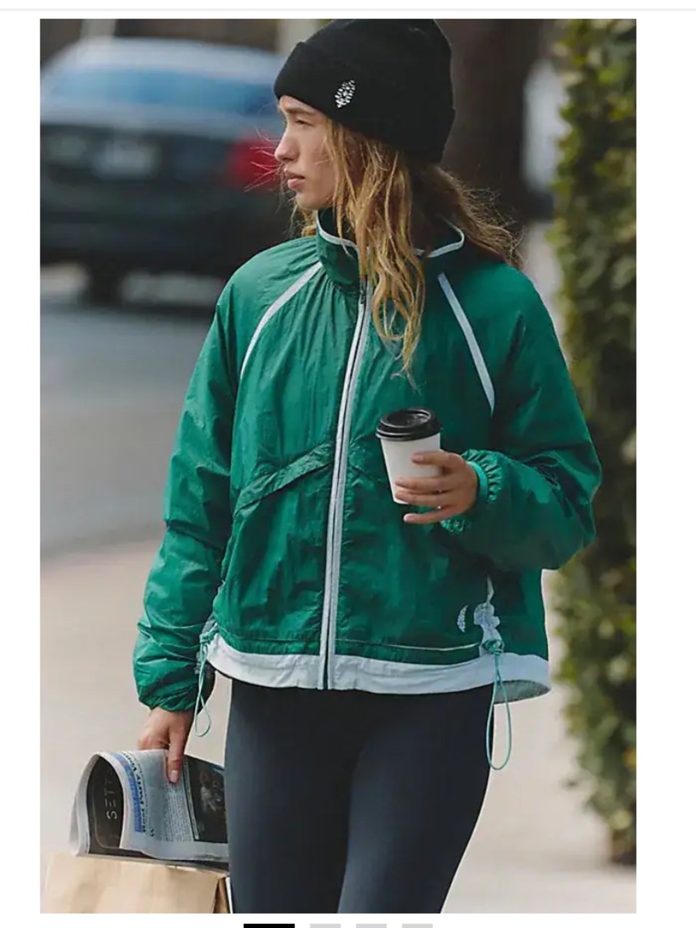 NWT Free People Packable Jacket - Green Glow Combo
